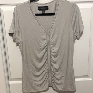 Womens top size Large. Coleen Lopez. Light grey with chain detail